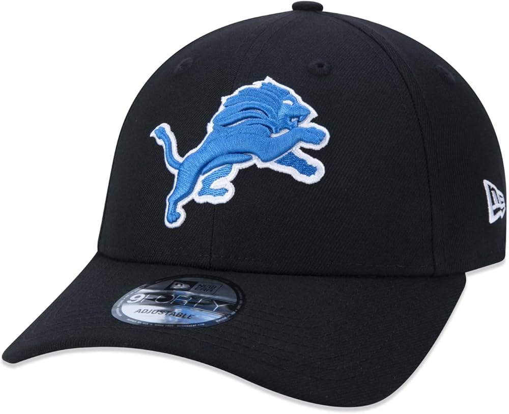 NEW ERA CAP NFL 9 TWENTY ADJUSTABLE LIONS NOIR CREST BLEU