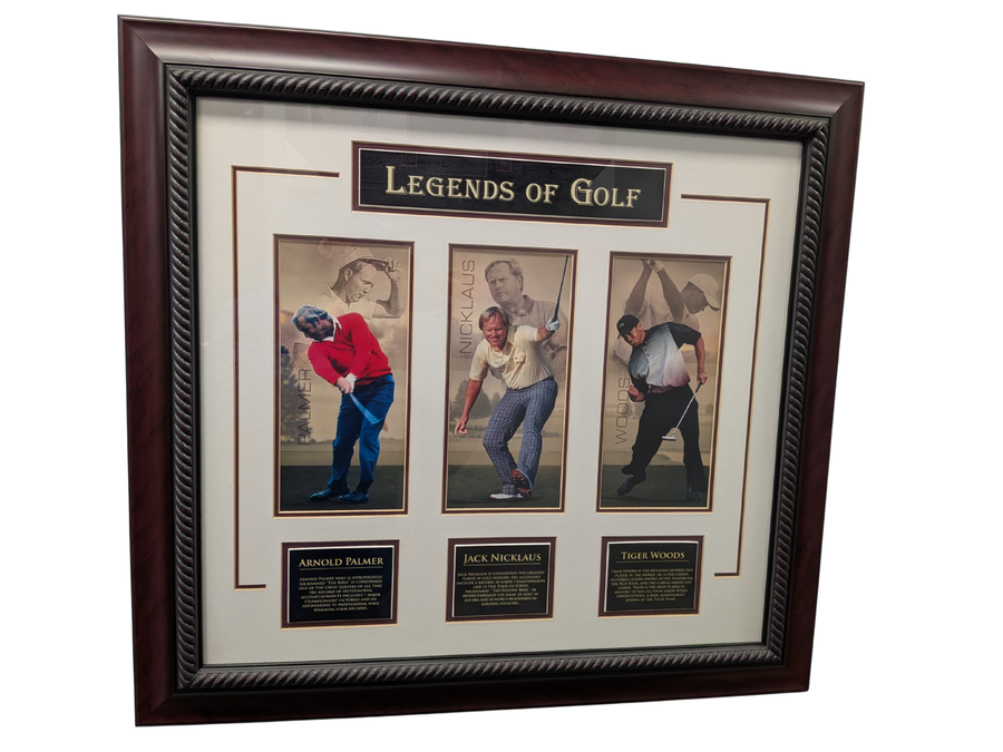 CADRE Legends of golf Arnold Palmer, Jack Nicklaus, Tiger Woods 29x27