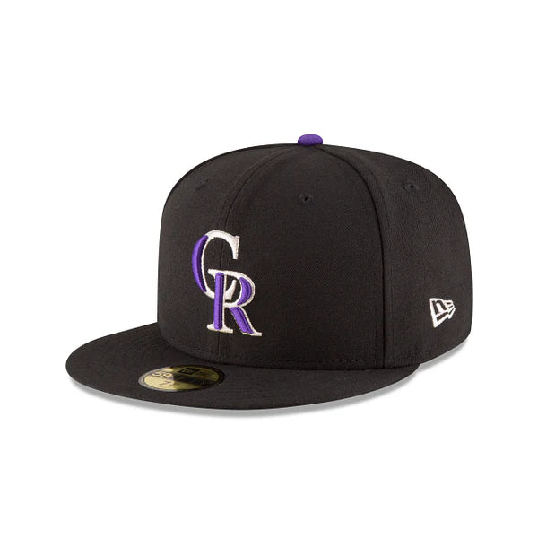 NEW ERA CAP 59 FIFTY 7 1/2 COLORADO ROCKIES NOIR CREST MAUVE-BLANC