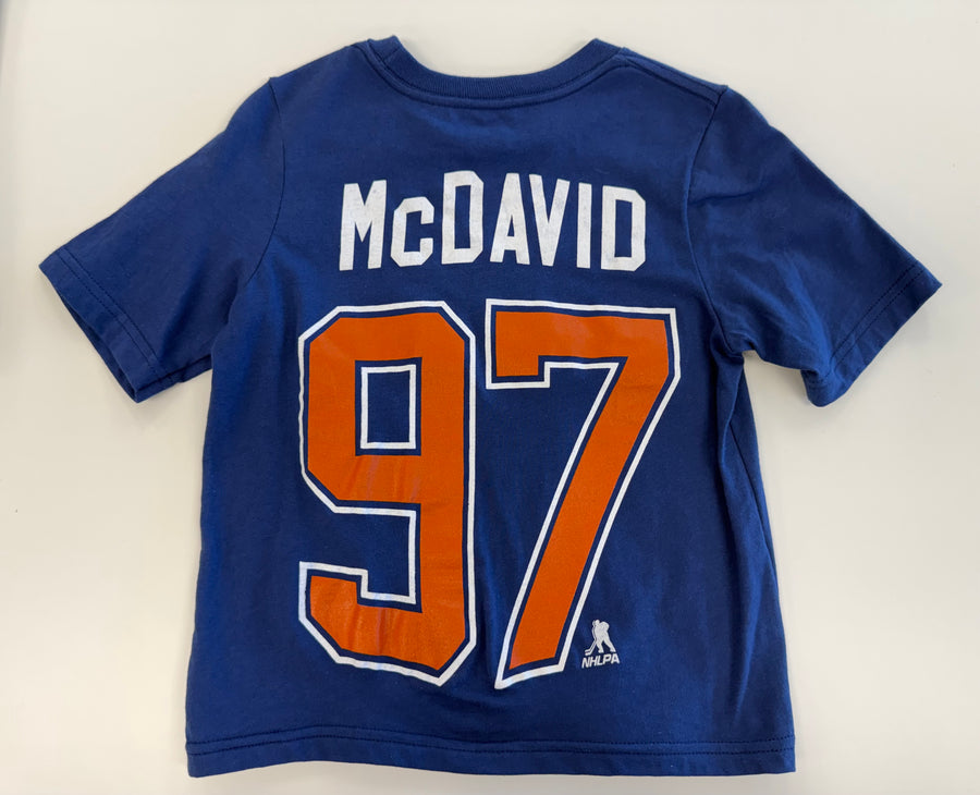 T-SHIRT NHL CONNOR MCDAVID MEDIUM ENFANT BLEU