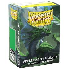 DRAGON SHIELD SLEEVES DUAL MATTE APPLE GREEN & SILVER