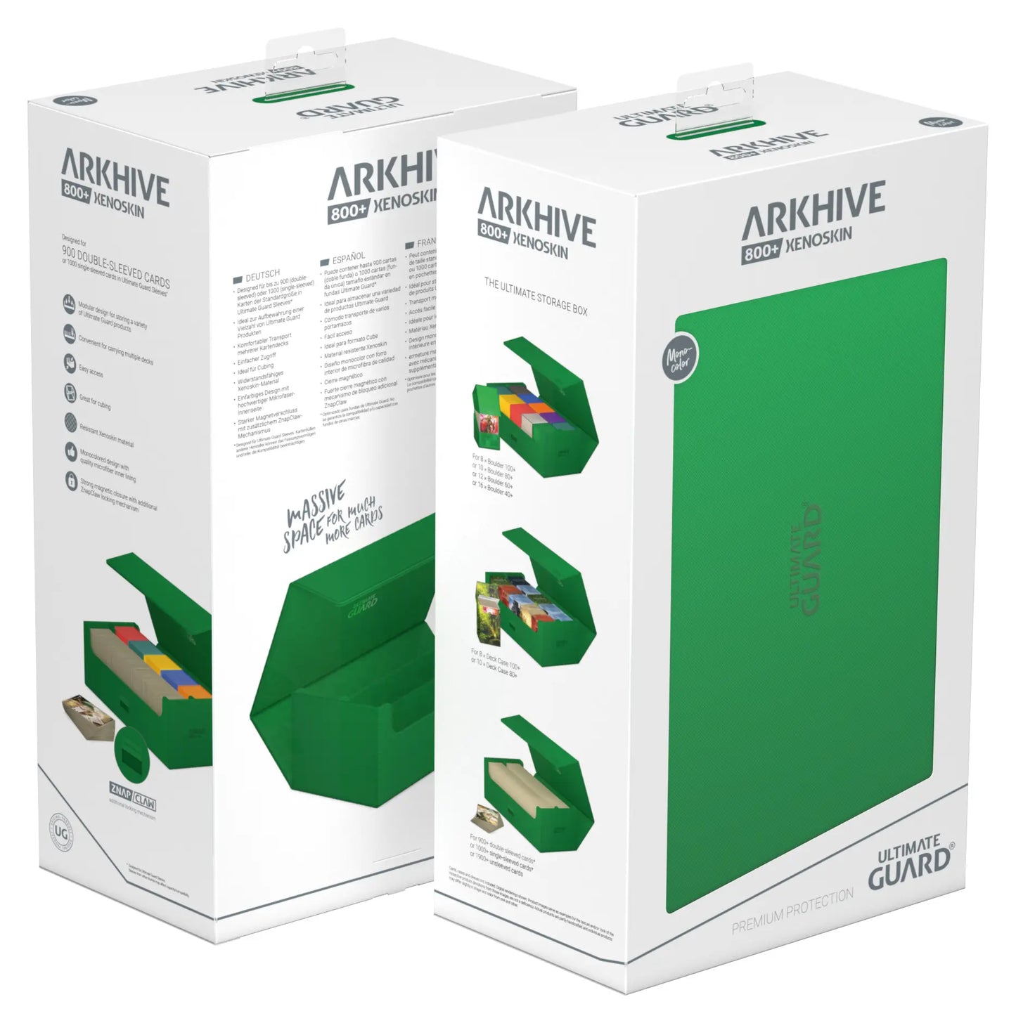 ULTIMATE GUARD DECK CASE ARKHIVE 800+ MONOCOLOR GREEN