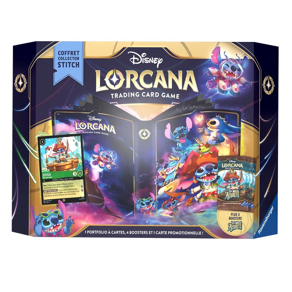 DISNEY LORCANA COFFRET COLLECTOR STITCH LA MER AZURITE FRANCAIS