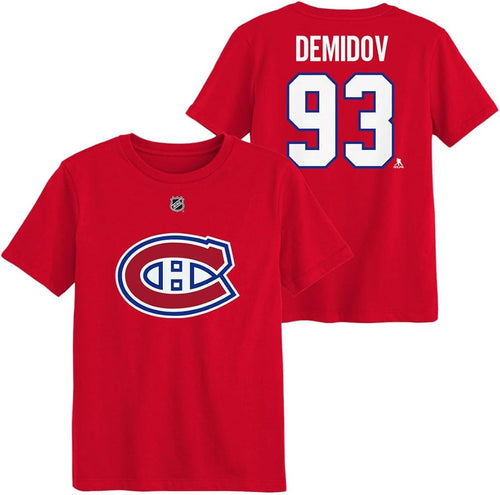 T-SHIRT NHL IVAN DEMIDOV FANATICS LARGE 7 ANS ENFANT ROUGE