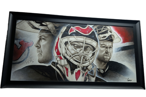 CADRE Martin Brodeur DEVILS NJ, canvas  - Leroux 54x29