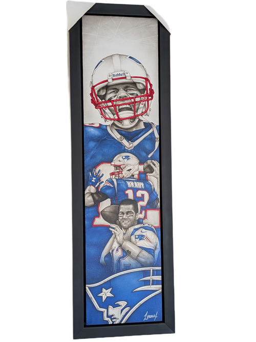 CADRE Tom Brady vertical ART - Leroux signed 52x16
