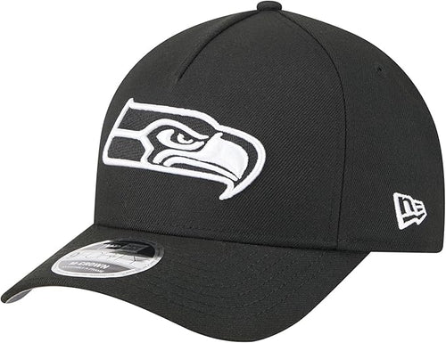 NEW ERA CAP NFL NOIR 9FORTY M-CROWN ADJUSTABLE A-FRAME SEATTLE SEAHAWKS CREST NOIR