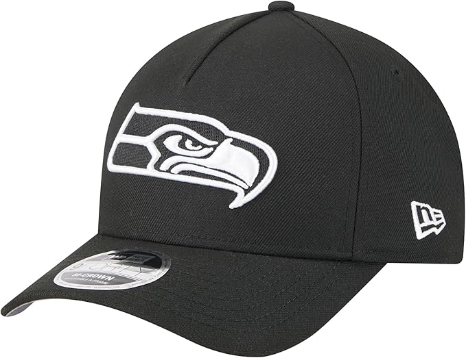 NEW ERA CAP NFL NOIR 9FORTY M-CROWN ADJUSTABLE A-FRAME SEATTLE SEAHAWKS CREST NOIR