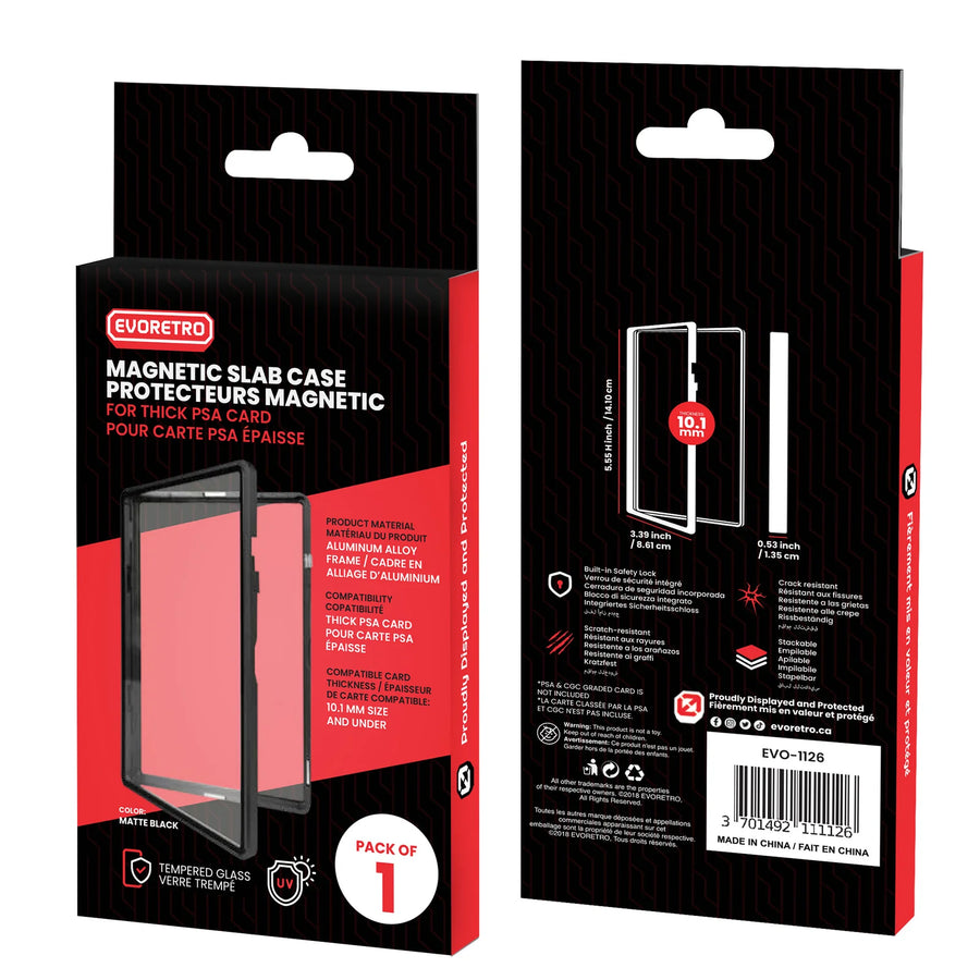 EVORETRO MAGNETIC SLAB CASE FOR GRADED CARDS RED