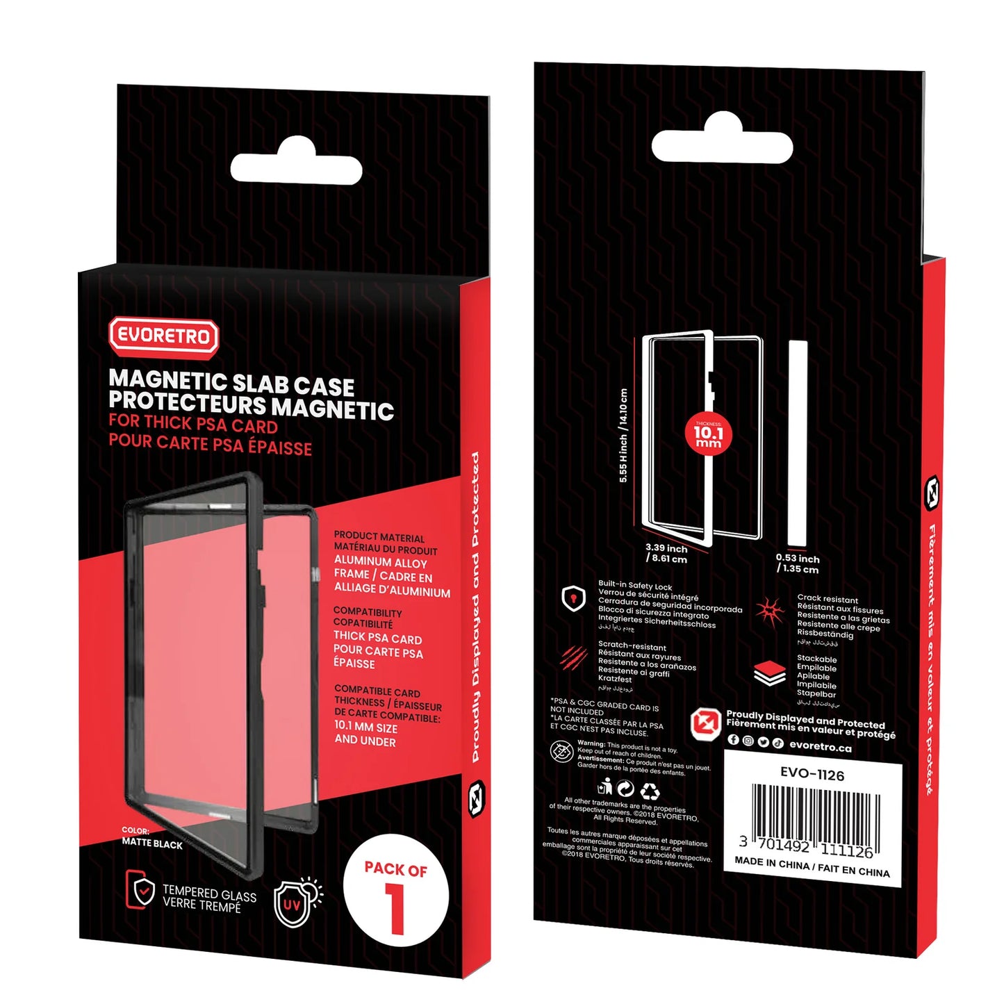 EVORETRO MAGNETIC SLAB CASE FOR GRADED CARDS BLACK