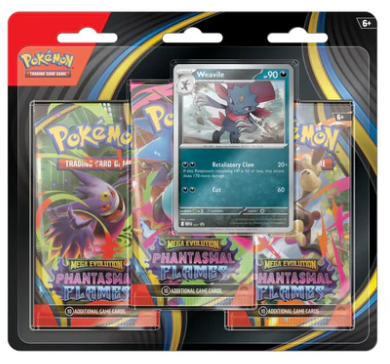 POKEMON MEGA EVOLUTION PHANTASMAL FLAMES 3 PACKS BLISTER