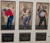 CADRE Legends of golf Arnold Palmer, Jack Nicklaus, Tiger Woods 29x27 2