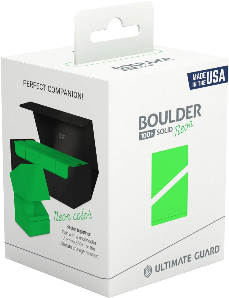 ULTIMATE GUARD DECK CASE BOULDER NEON GREEN 100+