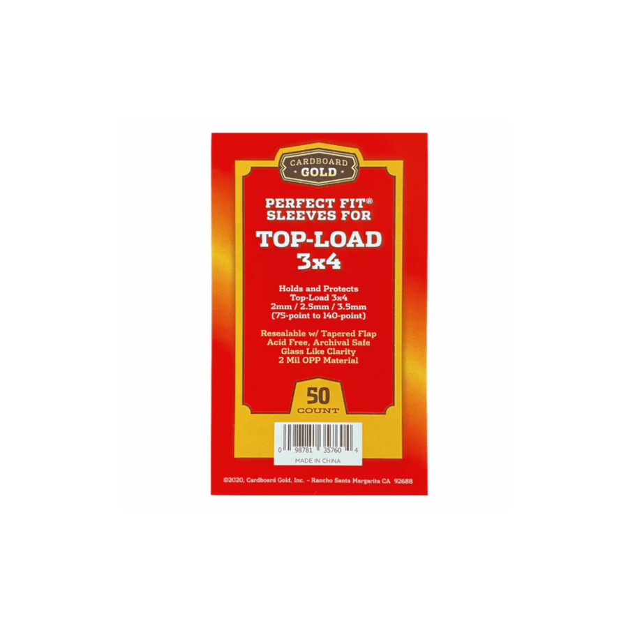 CARDBOARD GOLD PERFECT FIT SLEEVES TOP-LOAD 3X4