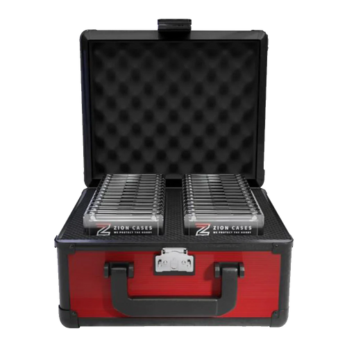 ZION CASES SLAB CASE 2 ROW CARBON FIBER RED