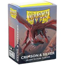 DRAGON SHIELD SLEEVES DUAL MATTE CRIMSON & SILVER