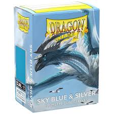 DRAGON SHIELD SLEEVES DUAL MATTE SKY BLUE & SILVER