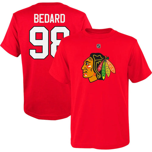 T-SHIRT NHL CONNOR BEDARD FANATICS LARGE 14/16 ANS ENFANT ROUGE